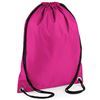 bright pink nylon draw ring bag