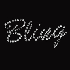 The image is of the word Bling written in Crystals