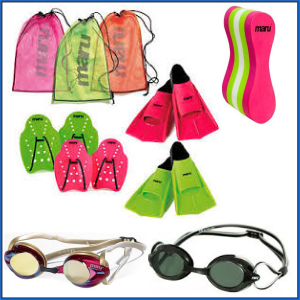 A selection of Maru swimming equipment
